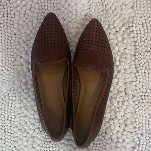 J. Crew Brown Perforated Flats